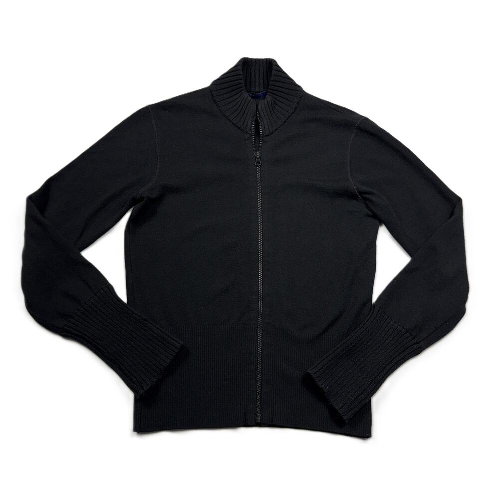 Replay Y2K Wool knitte Black Zip-Through Cardigan M Italy Made - Picture 2 of 10